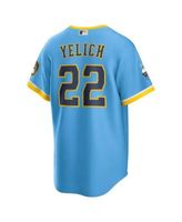 Preschool Nike Christian Yelich Powder Blue Milwaukee Brewers 2022 City Connect Name & Number T-Shirt