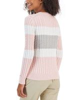 Women's Cotton Striped Cable-Knit Sweater