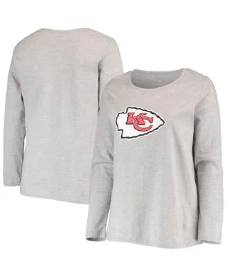 Women's Fanatics Branded Red Kansas City Chiefs Plus Size Primary Core Logo  V-Neck T-Shirt