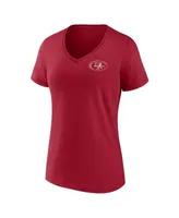 Fanatics Women's Branded Scarlet San Francisco 49ers Plus Size Mother's Day  #1 Mom V-Neck T-shirt