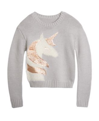 Big Girls Sequin Unicorn Graphic Sweater
