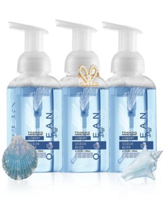 Hand Foaming Soap in Ocean Bliss, Moisturizing Hand Soap with Flawless Crystal Heart Bracelet - Hand Wash Set, 4 Piece