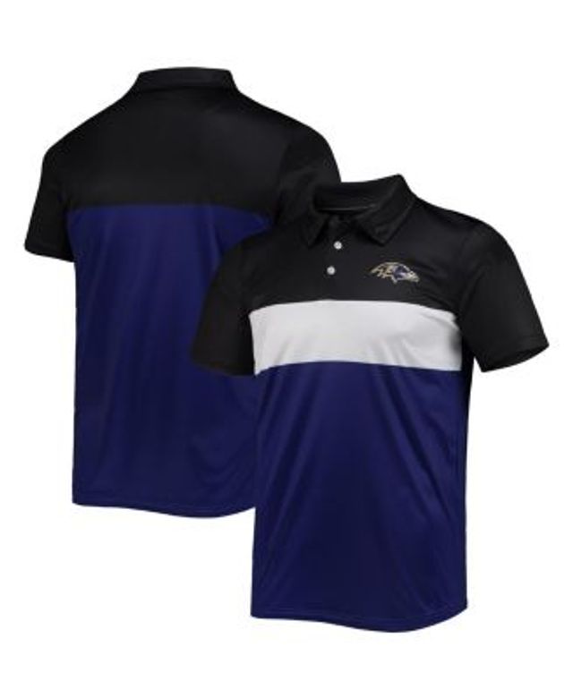 Men's Tommy Hilfiger Black/White Baltimore Ravens Varsity Stripe Rugby Long Sleeve Polo