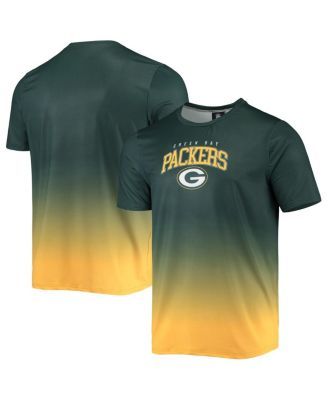 Men's Green, Gold Green Bay Packers Gradient Rash Guard Swim Shirt