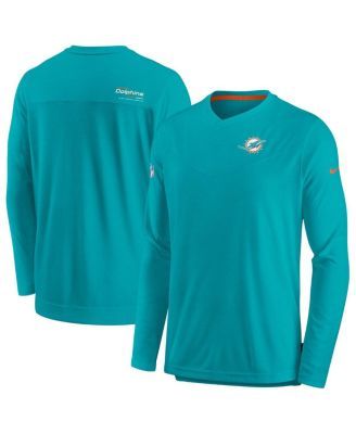 Men's Miami Dolphins Nike Gray Sideline Lockup Performance Long Sleeve T- Shirt