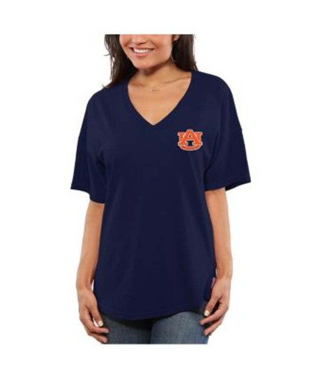 Detroit Tigers Women's Oversized Spirit Jersey V-Neck T-Shirt - Navy