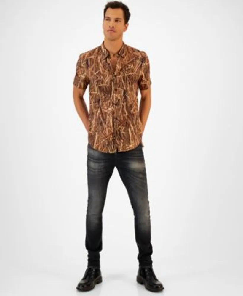 GUESS Men's Eco Tiger-Print Shirt - Macy's