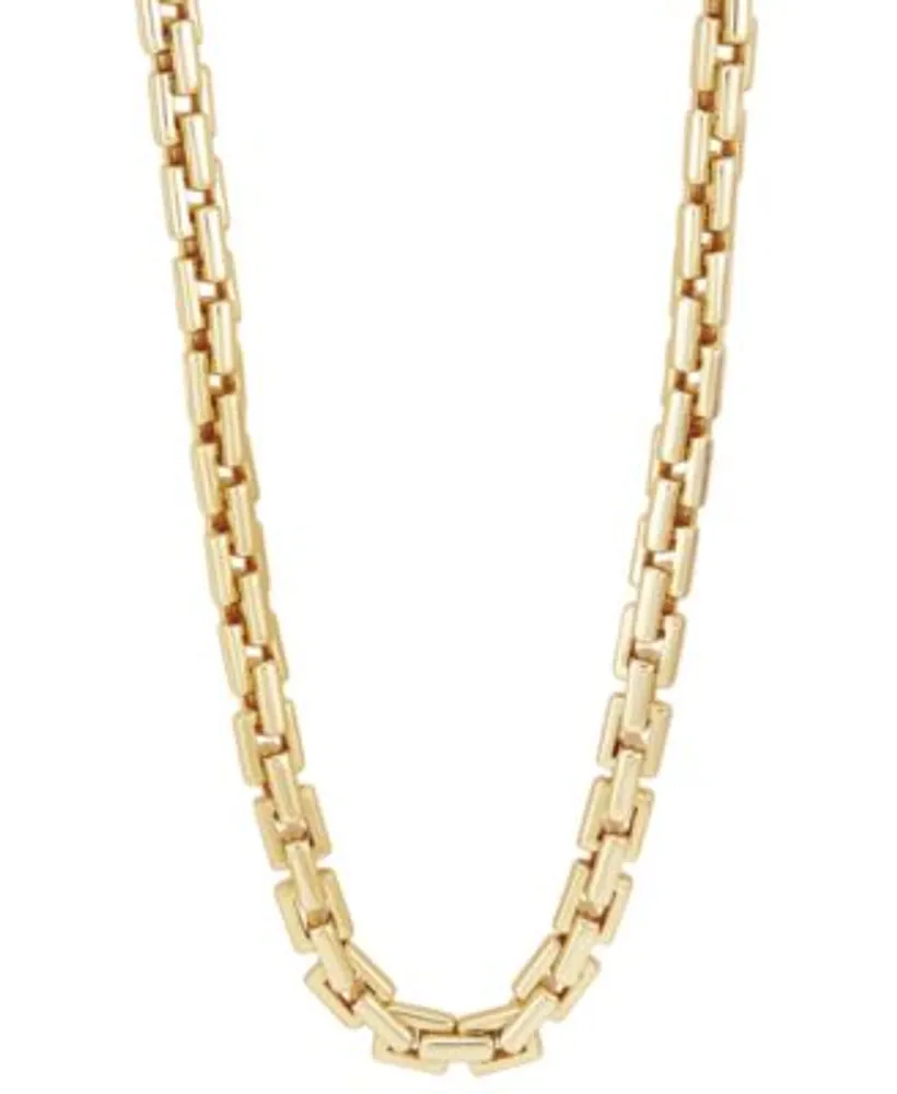 1 Ct. T.W. Diamond Square Curb Link Chain Necklace in Sterling Silver with 14K Gold Plate - 22