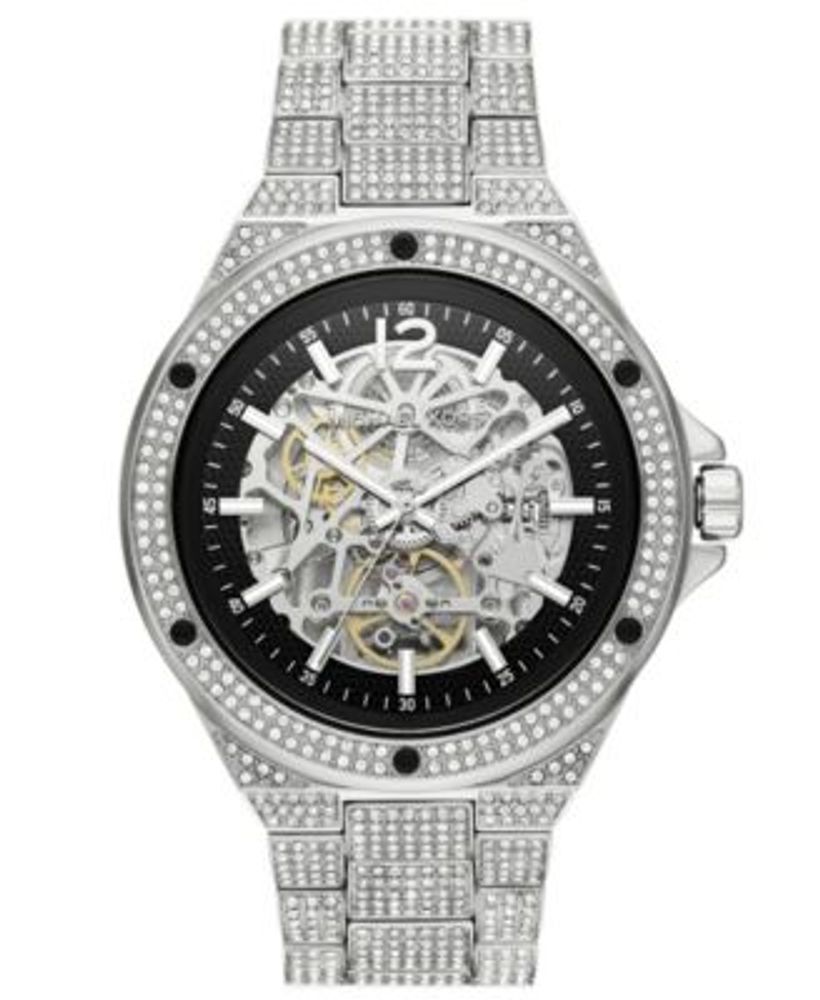 Michael Kors Men's Limited Edition Lennox Automatic Silver-Tone Stainless  Steel Bracelet Watch 48mm | Dulles Town Center