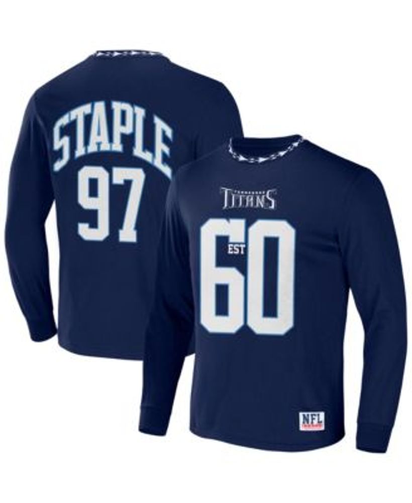 NFL Properties Men's NFL X Staple Navy Tennessee Titans Core Long Sleeve  Jersey Style T-shirt