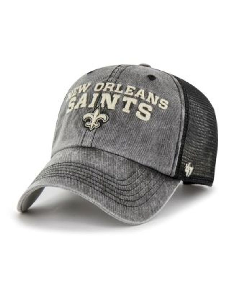 47 Brand Men's '47 Black New Orleans Saints Drumlin Trucker Clean Up  Snapback Hat