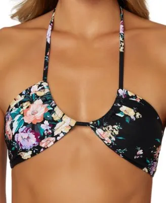Juniors' Rosetta Embry Floral-Print Halter Bikini Top