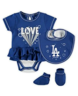 New York Giants Girls Newborn & Infant All The Love Bodysuit, Bib