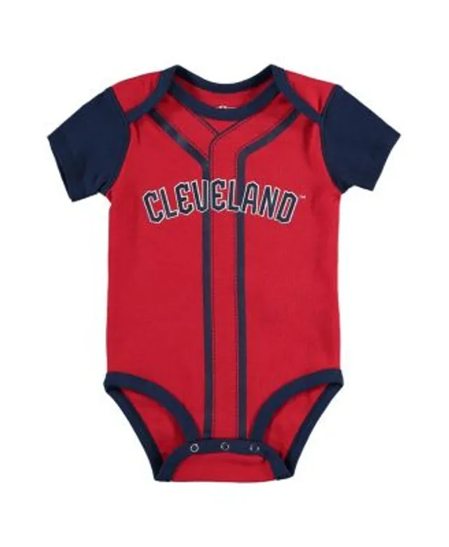 Outerstuff Girls Newborn & Infant Red/Navy/Heathered Gray Washington Nationals 3-Pack Batter Up Bodysuit Set