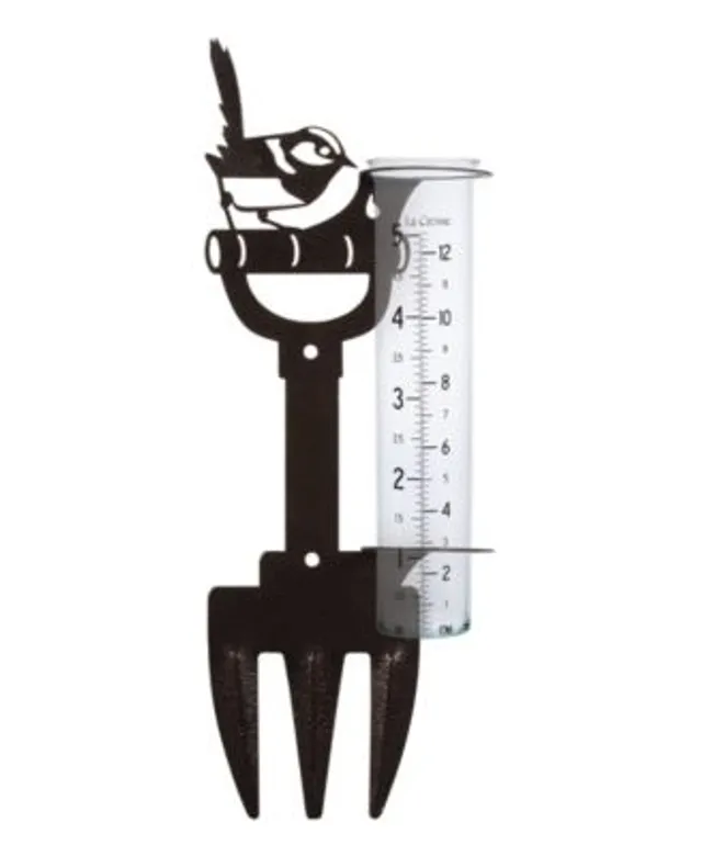 La Crosse Technology 704-98937-Int Bird and Shovel Metal Garden Rain Gauge  with 5