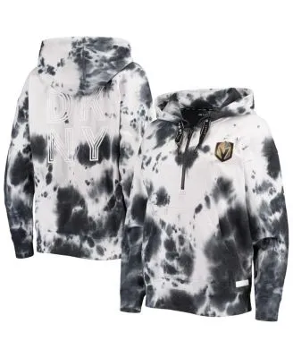 Women's DKNY Sport White/Black Miami Dolphins Dakota Oversized Tie-Dye  Half-Zip Hoodie