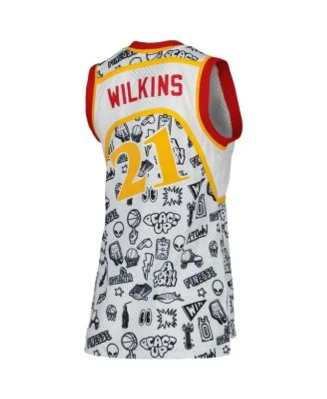 Women's Mitchell & Ness Dominique Wilkins Pink Atlanta Hawks 75th Anniversary Rose Gold 1986 Swingman Jersey Size: Extra Large