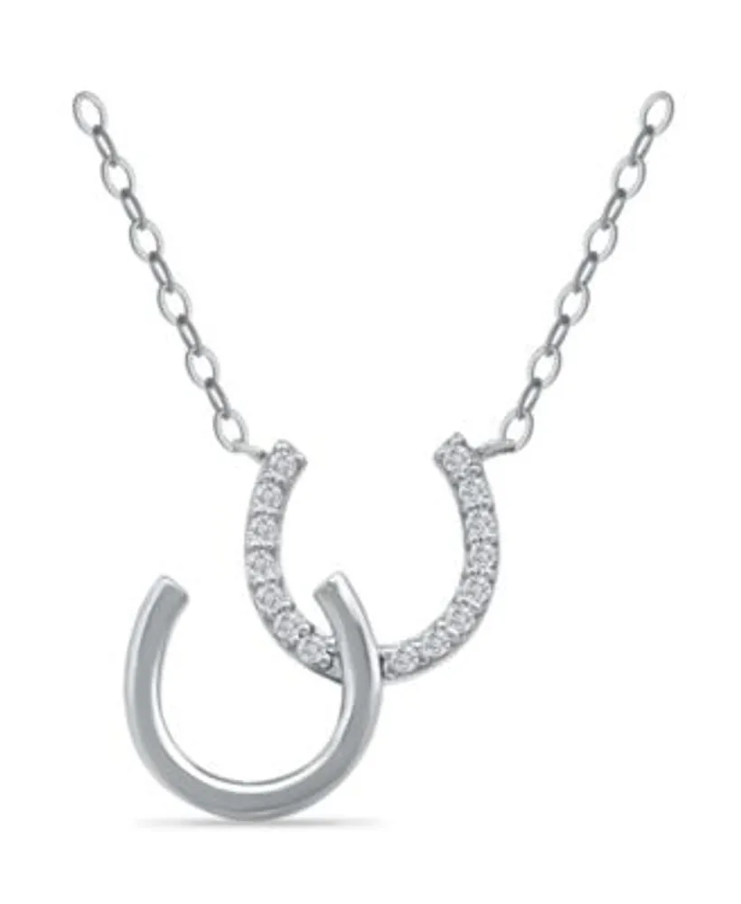 Sterling Forever Pave CZ Carabiner Lock Necklace