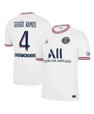 Men's Jordan Brand Kylian Mbappé White Paris Saint-Germain 2021/22 Fourth  Replica Jersey