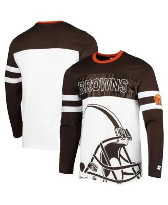 Men's Fanatics Branded Brown/White Cleveland Browns Long and Short Sleeve Two-Pack T-Shirt