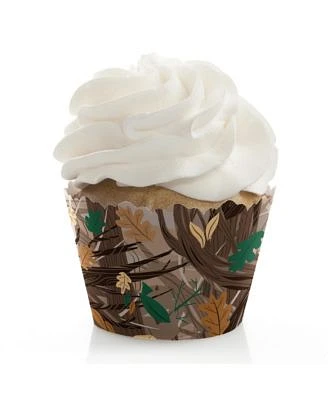 Gone Hunting - Deer Hunting Camo Birthday Party Decor - Cupcake Wrappers - 12 Ct