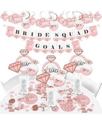 Bride Squad - Rose Gold Bridal Shower or Bachelorette Party Supplies - Banner Decoration Kit - Fundle Bundle