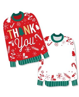 Christmas Pajamas Holiday Party Thank You Note Cards with Envelopes 12 Ct