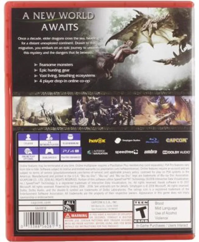 CAPCOM Monster Hunter World PS4 Mall | Hawthorn - (Greatest Hits)