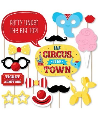 Carnival - Step Right Up Circus - Carnival Themed Photo Booth Props Kit - 20 Ct