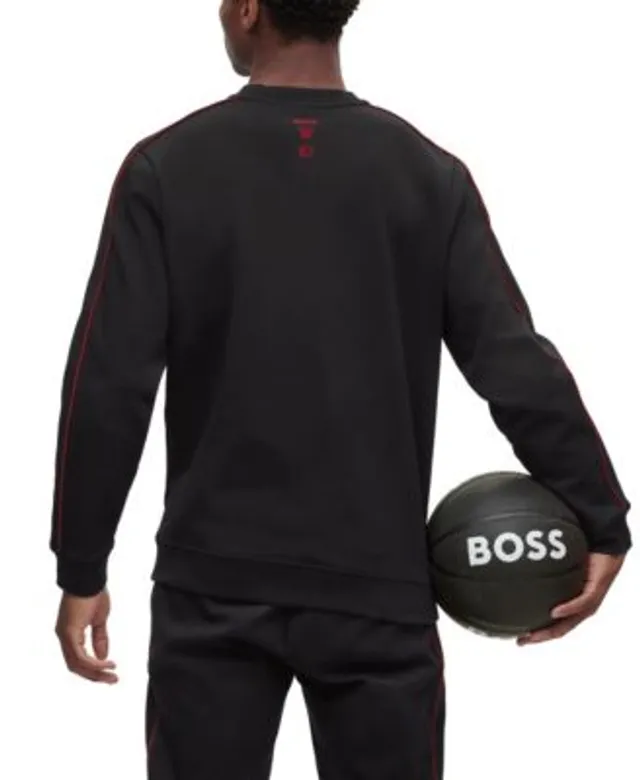 Men's Boss x NFL Zip-Neck Sweatshirt with Collaborative Branding - Raiders Black - Size Large