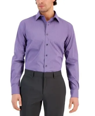 Men's Regular Fit Stain Resistant Micro-Dot Dress Shirt, Created for Macy's