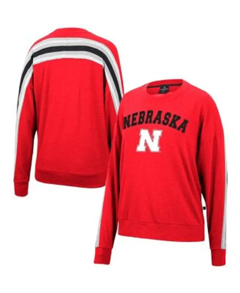 Women's Scarlet Nebraska Huskers Jumbo Print Spirit Jersey Long