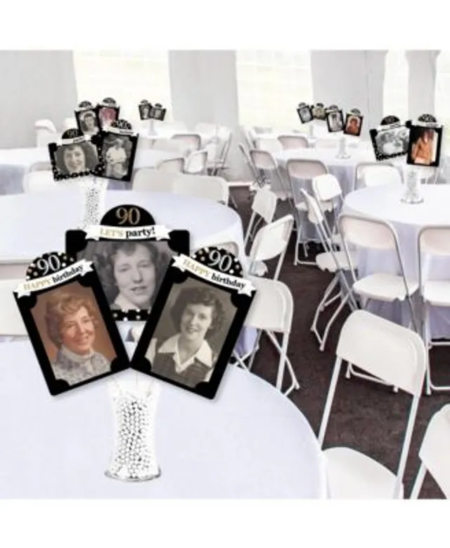 Adult 90th Birthday - Gold - Birthday Party 4x6 Picture Display