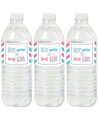 Chevron Gender Reveal - Gender Reveal Water Bottle Sticker Labels - Set of 20