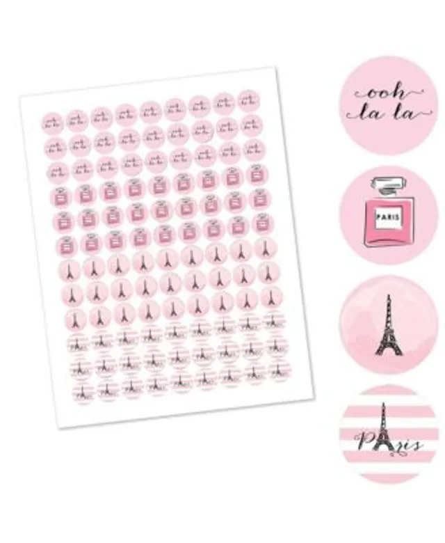 Big Dot of Happiness - Paris, Ooh La La - Paris Themed Birthday Party Favor Kids Stickers - 16 Sheets - 256 Stickers