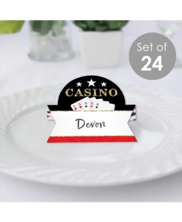 Big Dot of Happiness Las Vegas - Casino Party Tent Buffet Card - Table  Setting Name Place Cards - Set of 24