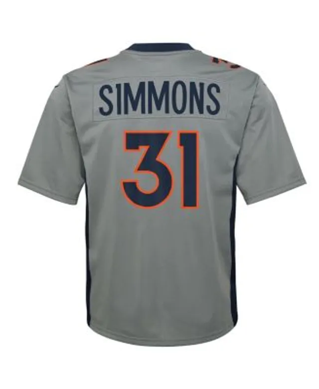 Youth Nike Justin Simmons Gray Denver Broncos Inverted Game Jersey