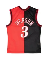 Mitchell & Ness Mens Allen Iverson 76ers Marble Jersey - Black Size XL
