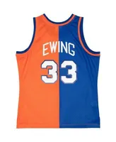 Men's Mitchell & Ness Patrick Ewing Blue New York Knicks 1991-92 Hardwood Classics 75th Anniversary Diamond Swingman Jersey