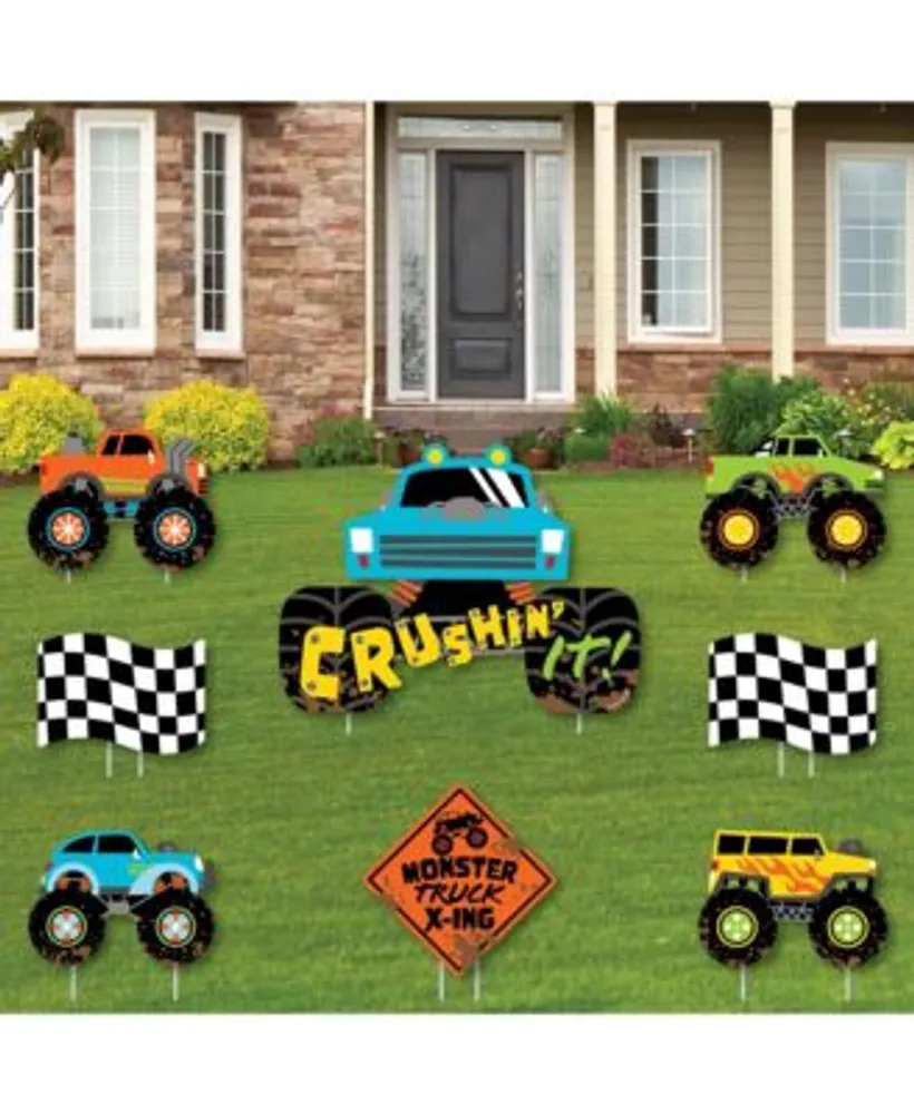 Big Dot of Happiness Smash & Crash Monster Truck - Decor Boy