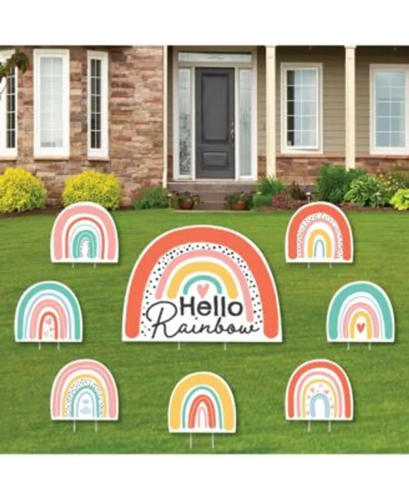 Big Dot of Happiness Hello Rainbow Boho Baby Shower & Birthday