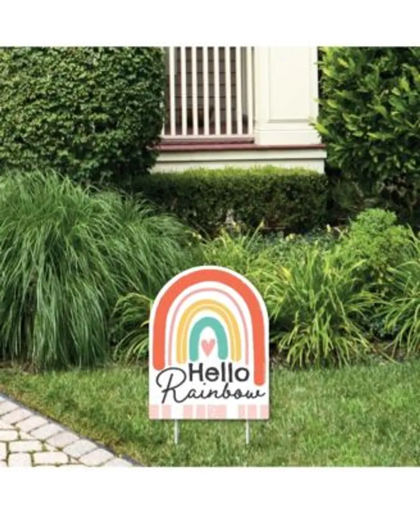 Big Dot of Happiness Hello Rainbow - Boho Birthday Party Bunting Banner - Party Decor - Happy Birthday