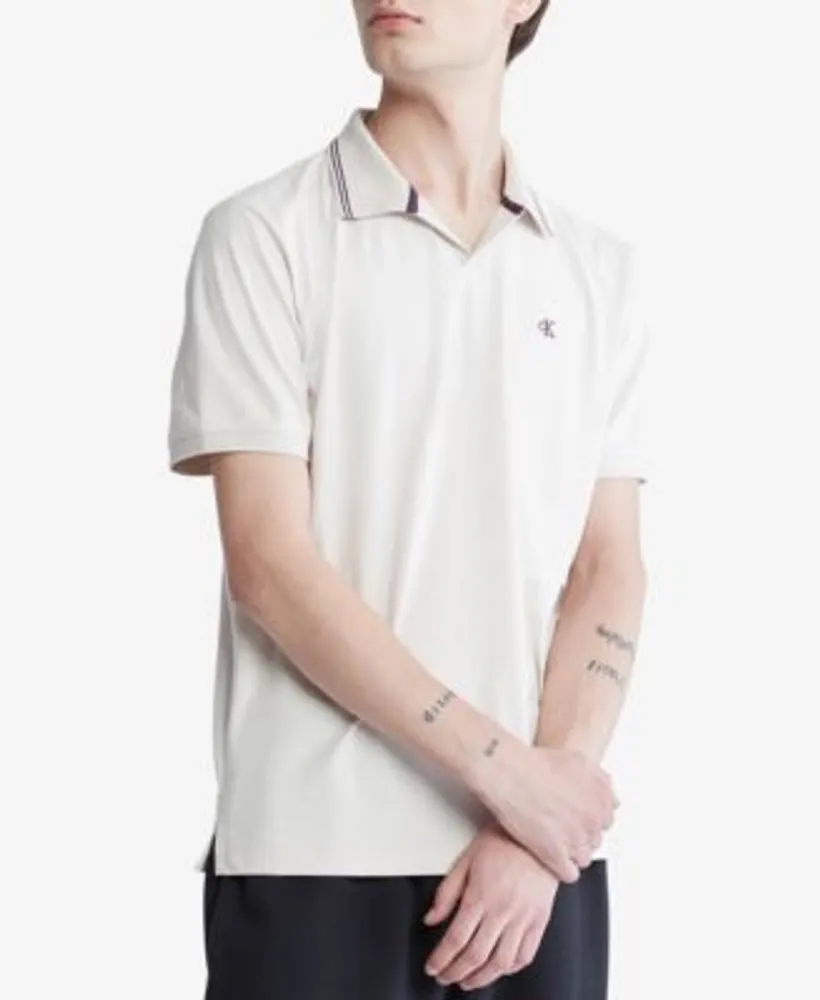 Calvin Klein Monogram Logo Printed Polo Shirt - Macy's