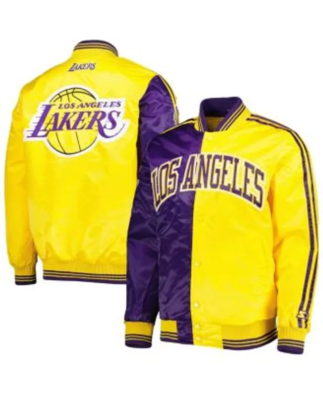 Los Angeles Lakers Cream and Purple Bomber Jacket