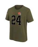 Men's Nike Nick Chubb Olive Cleveland Browns 2022 Salute to Service Name & Number T-Shirt Size: Medium