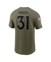 Nike Men's Justin Simmons Olive Denver Broncos 2022 Salute To Service Name  and Number T-shirt