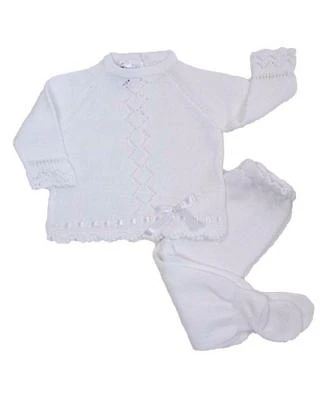 Baby Girl Crochet Sweater Set, Two Piece Set