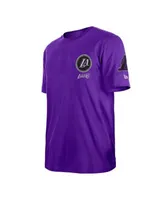 Men's New Era Purple Los Angeles Lakers 2022/23 City Edition Elite Pack T-Shirt Size: Small