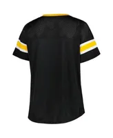 Women's Fanatics Branded Black Pittsburgh Steelers Original State Lace-Up T-Shirt