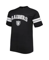 Profile Men's Black Las Vegas Raiders Big and Tall Arm Stripe T-shirt -  Macy's